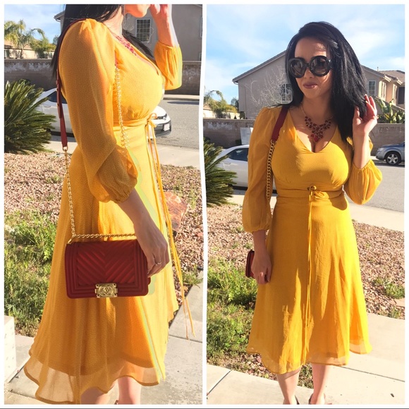 5 ⭐️ Sunny Side Up - Long Sleeve Polka Dot Dress - Picture 3 of 8